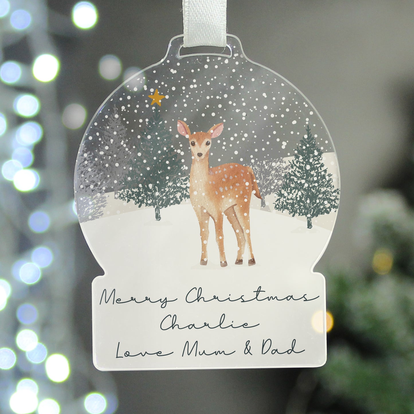Personalised A Winter's Night Acrylic Snowglobe Decoration - image 3