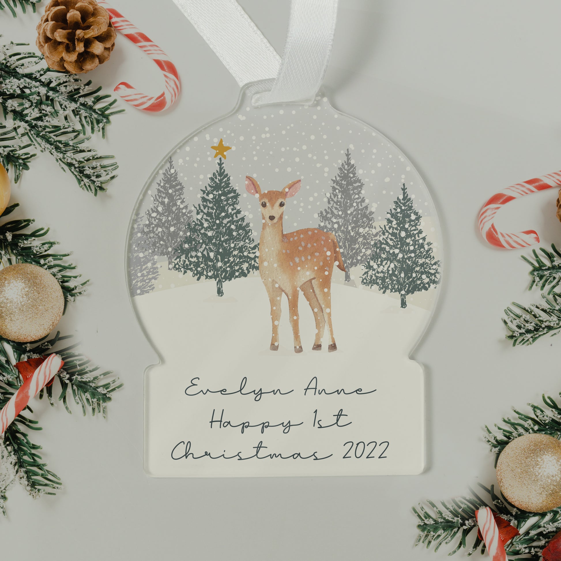 Personalised A Winter's Night Acrylic Snowglobe Decoration - image 4