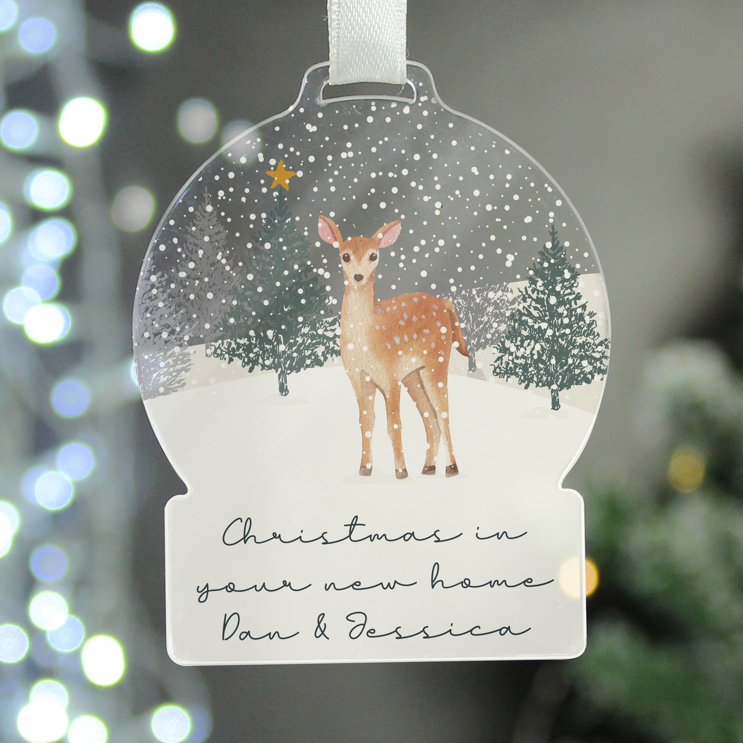 Personalised A Winter's Night Acrylic Snowglobe Decoration - image 6