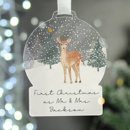 Personalised A Winter's Night Acrylic Snowglobe Decoration - image 7