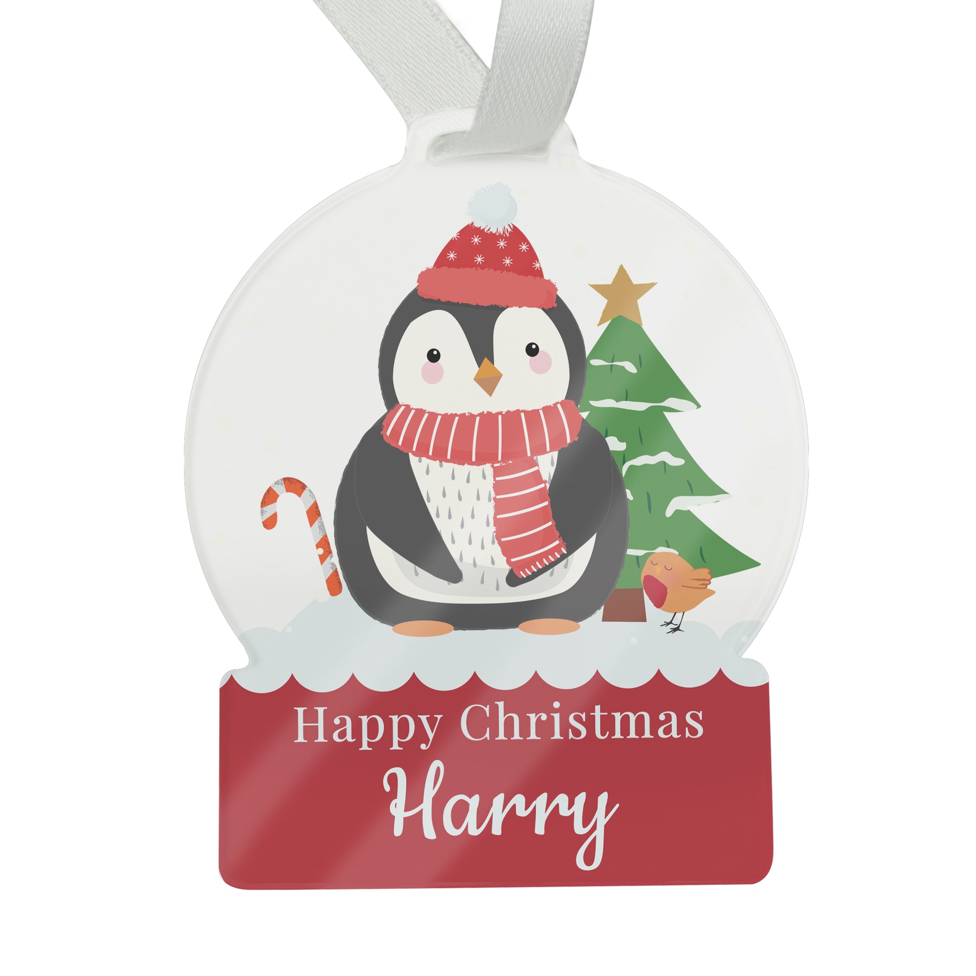 Personalised Penguin Acrylic Snowglobe Decoration - image 5