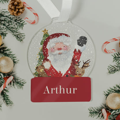 Personalised Santa Acrylic Snowglobe Decoration - image 3