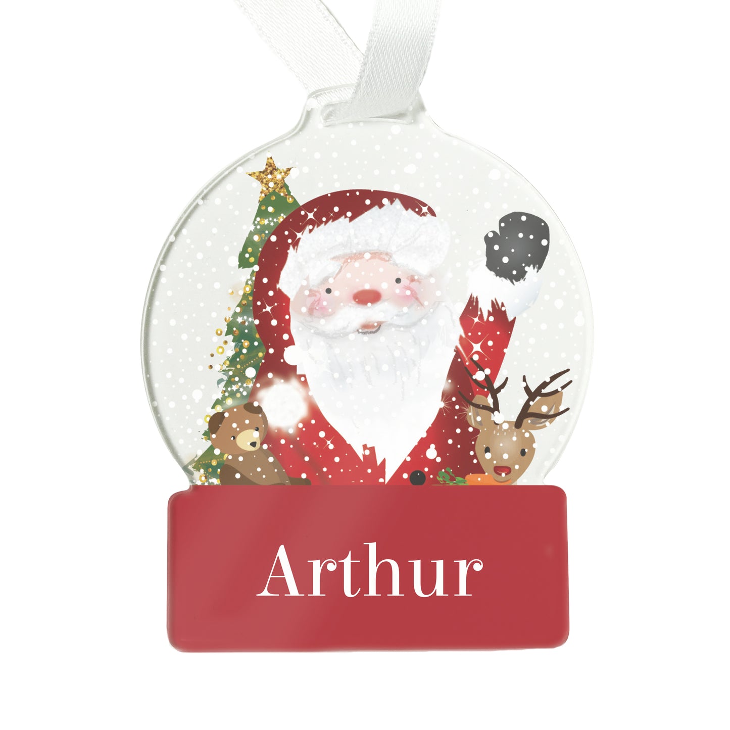 Personalised Santa Acrylic Snowglobe Decoration - image 5
