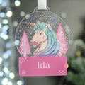 Personalised Unicorn Acrylic Snowglobe Decoration from Heartfelt Gifts