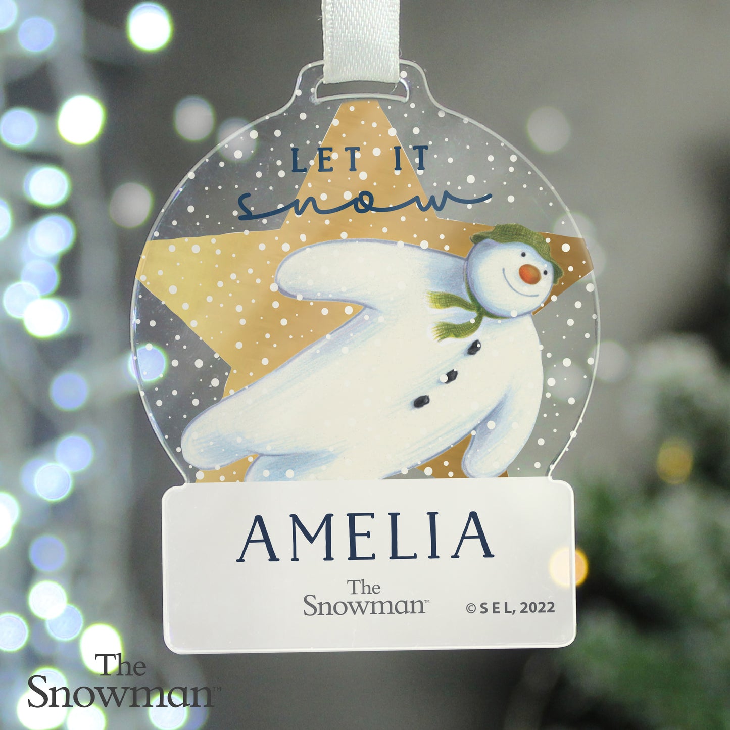 Personalised The Snowman Acrylic Decoration from Heartfelt Gifts