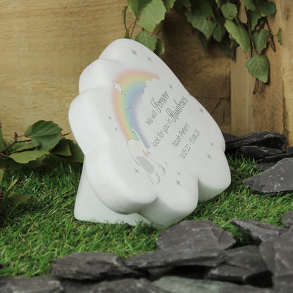 Personalised Rainbow Elephant Cloud Memorial Resin Stone - image 3