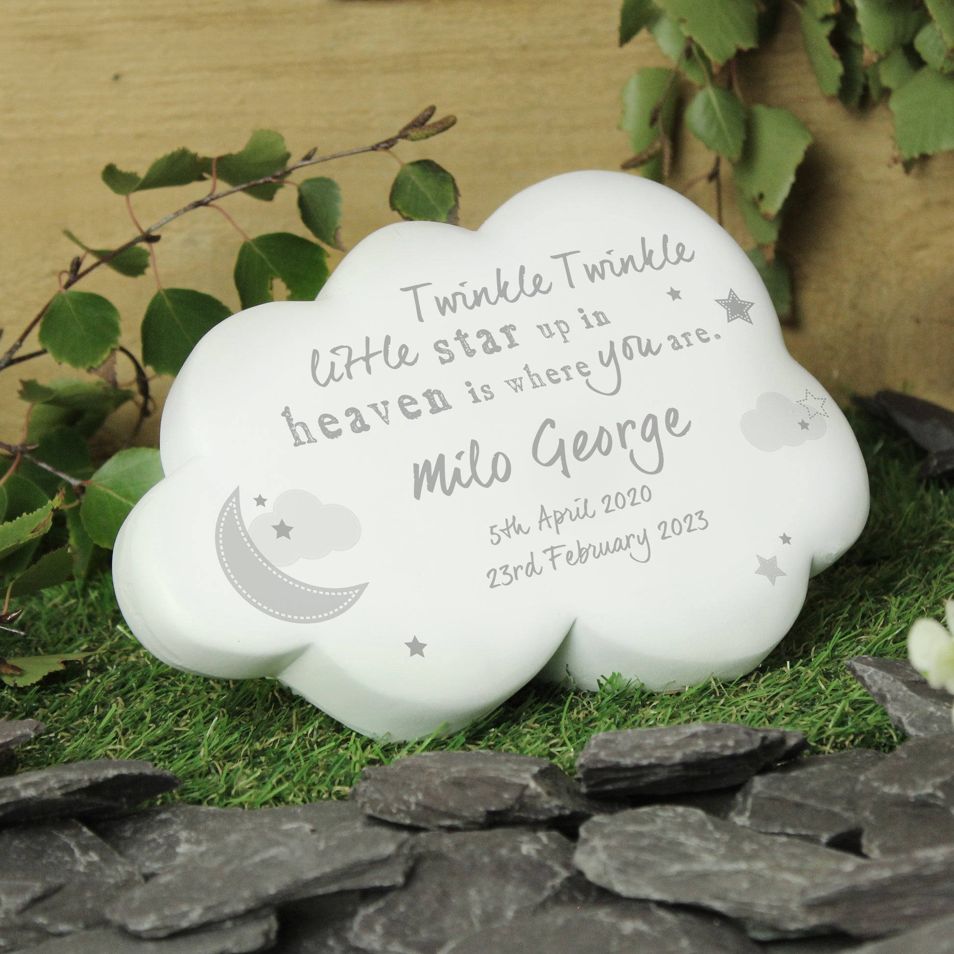 Personalised Twinkle Twinkle Resin Memorial Cloud from Heartfelt Gifts