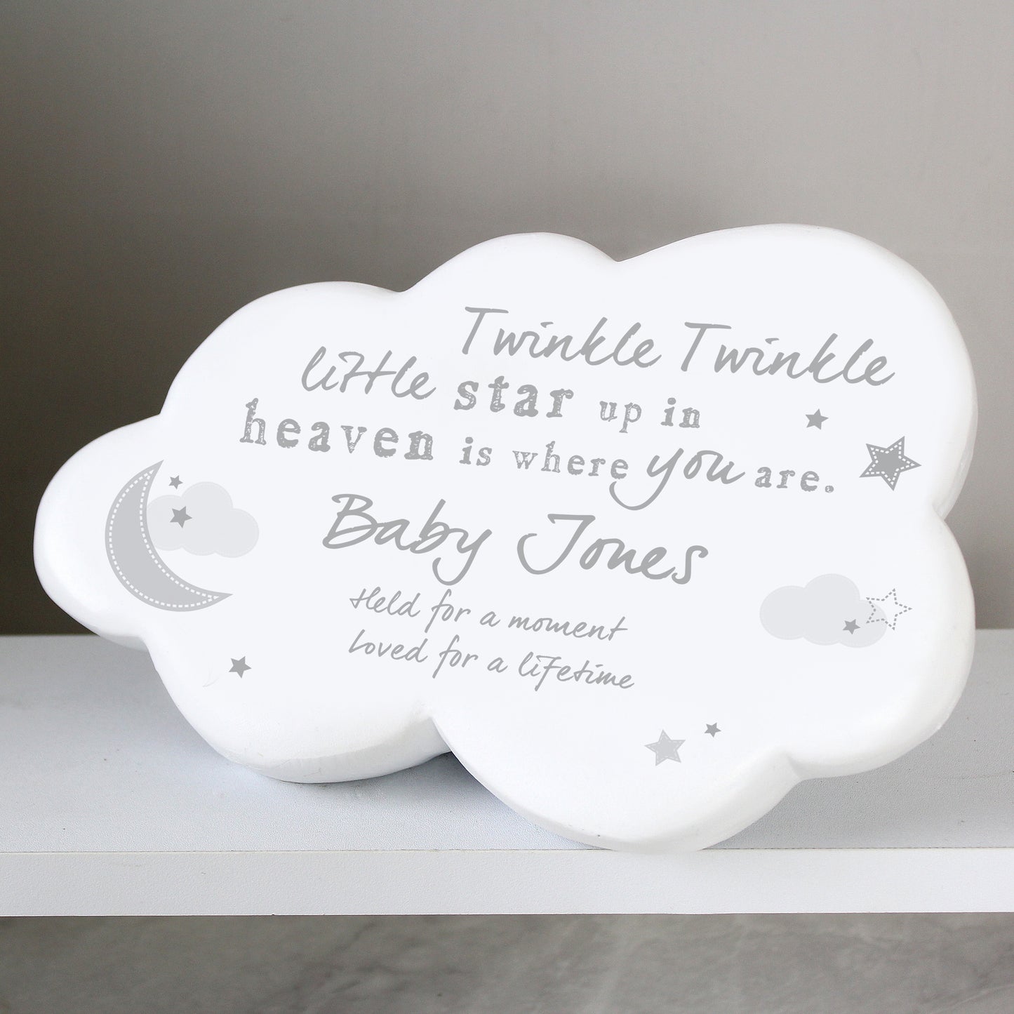 Personalised Twinkle Twinkle Resin Memorial Cloud - image 3