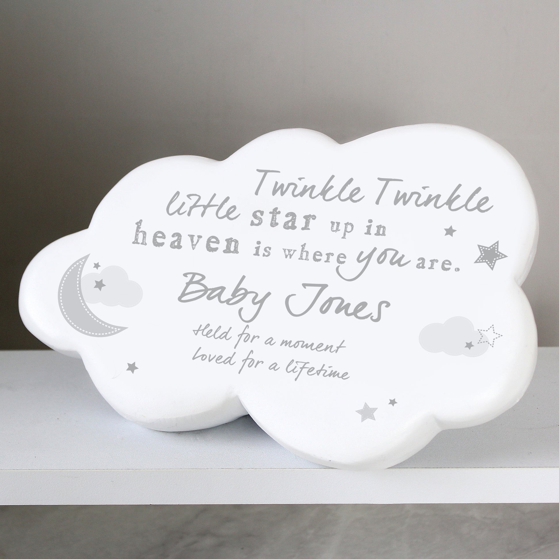 Personalised Twinkle Twinkle Resin Memorial Cloud - image 3