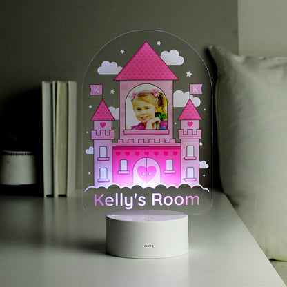 Personalised Pink Castle Photo Upload LED Colour Changing Night Light - image 4