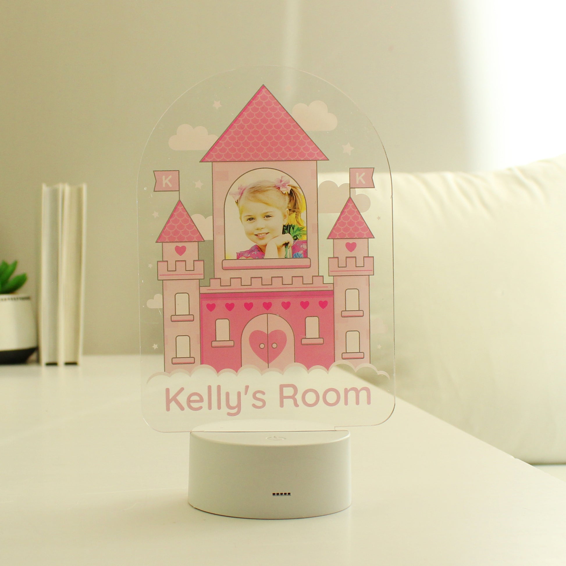 Personalised Pink Castle Photo Upload LED Colour Changing Night Light - image 5