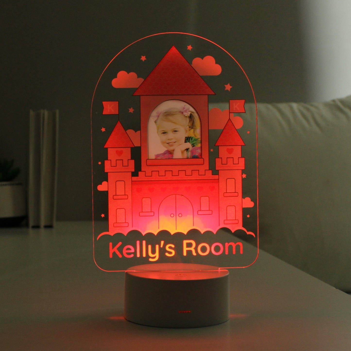 Personalised Pink Castle Photo Upload LED Colour Changing Night Light - image 6