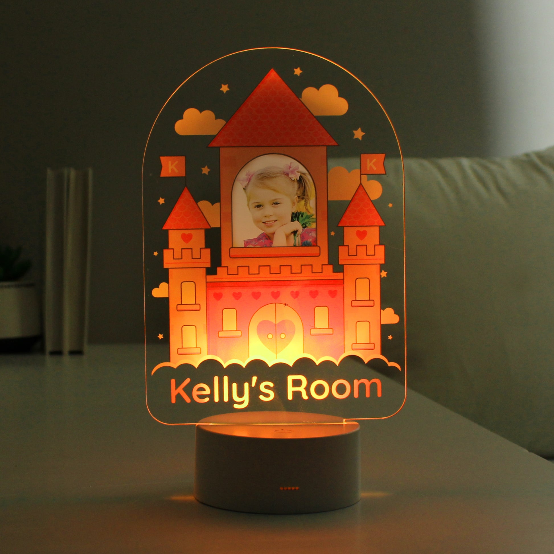 Personalised Pink Castle Photo Upload LED Colour Changing Night Light - image 10