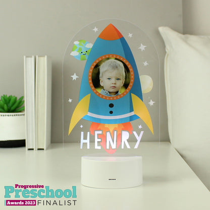Personalised Rocket Photo Upload LED Colour Changing Night Light from Heartfelt Gifts