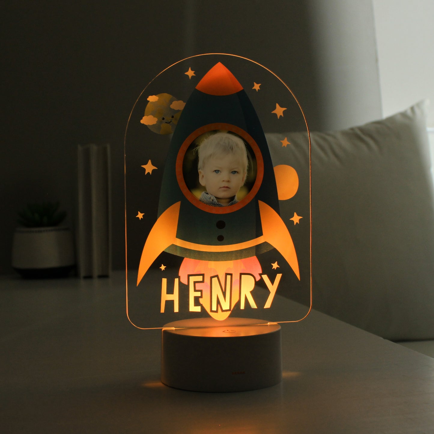 Personalised Rocket Photo Upload LED Colour Changing Night Light - image 6