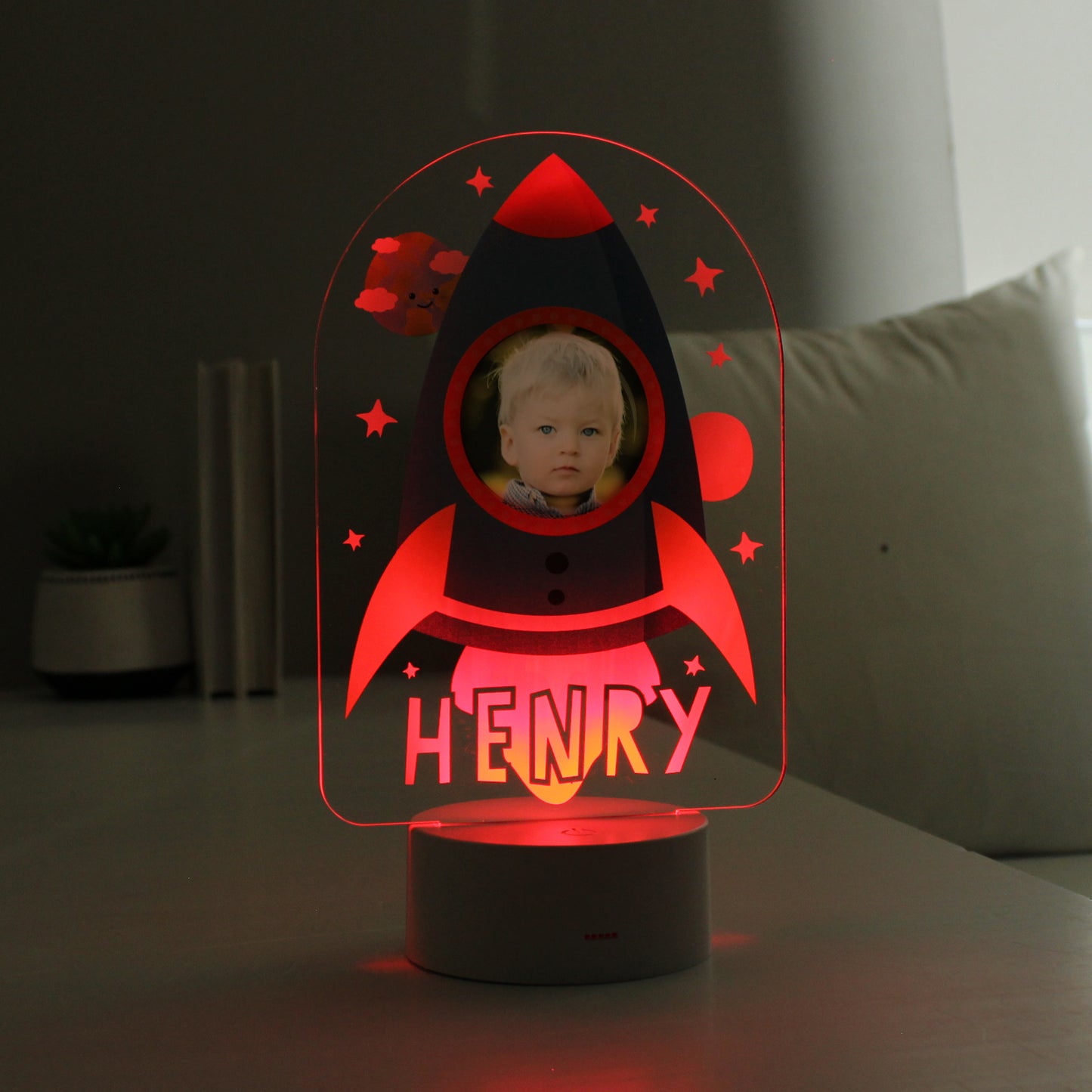 Personalised Rocket Photo Upload LED Colour Changing Night Light - image 8