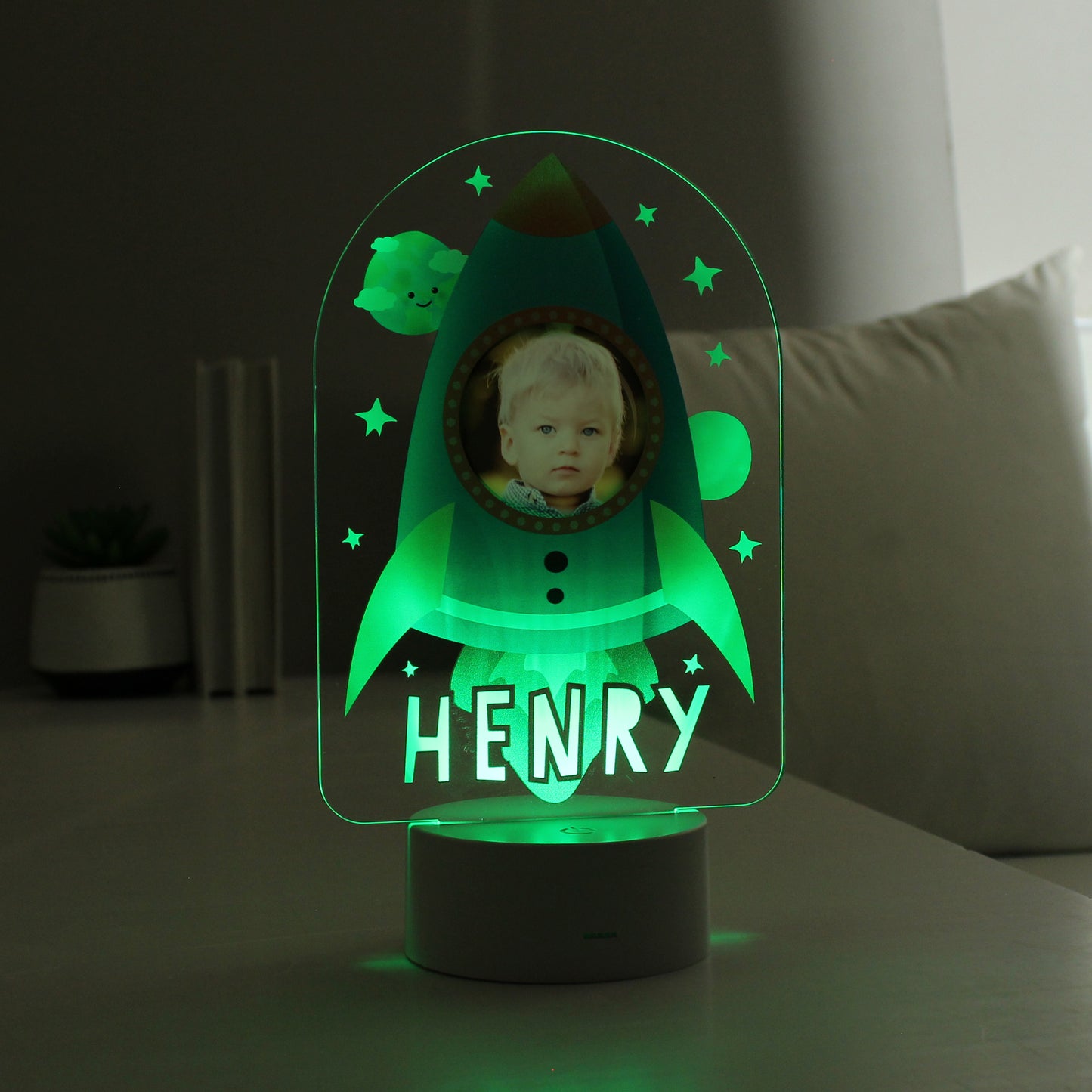 Personalised Rocket Photo Upload LED Colour Changing Night Light - image 9