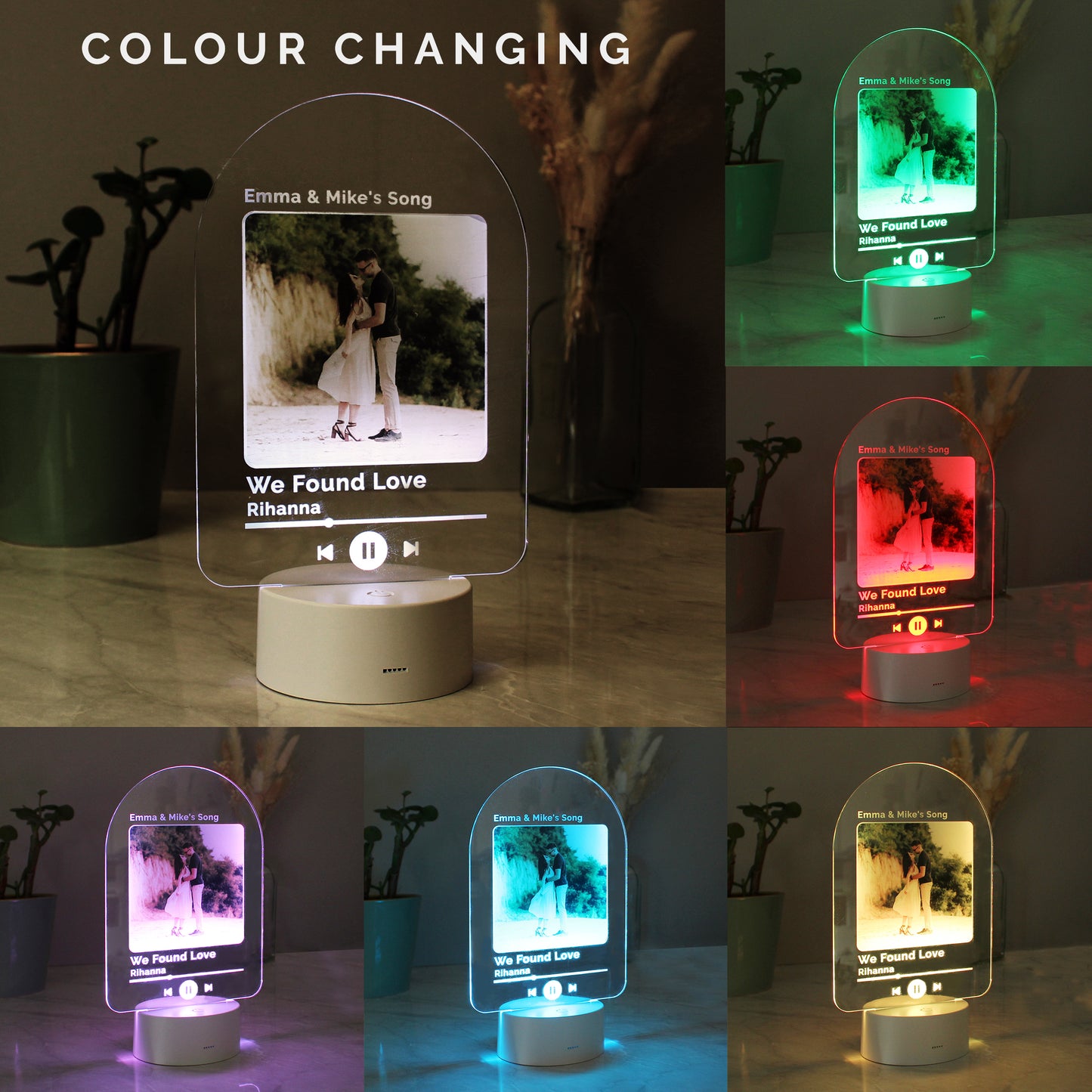 Personalised Our Song Photo Upload LED Colour Changing Light - image 2