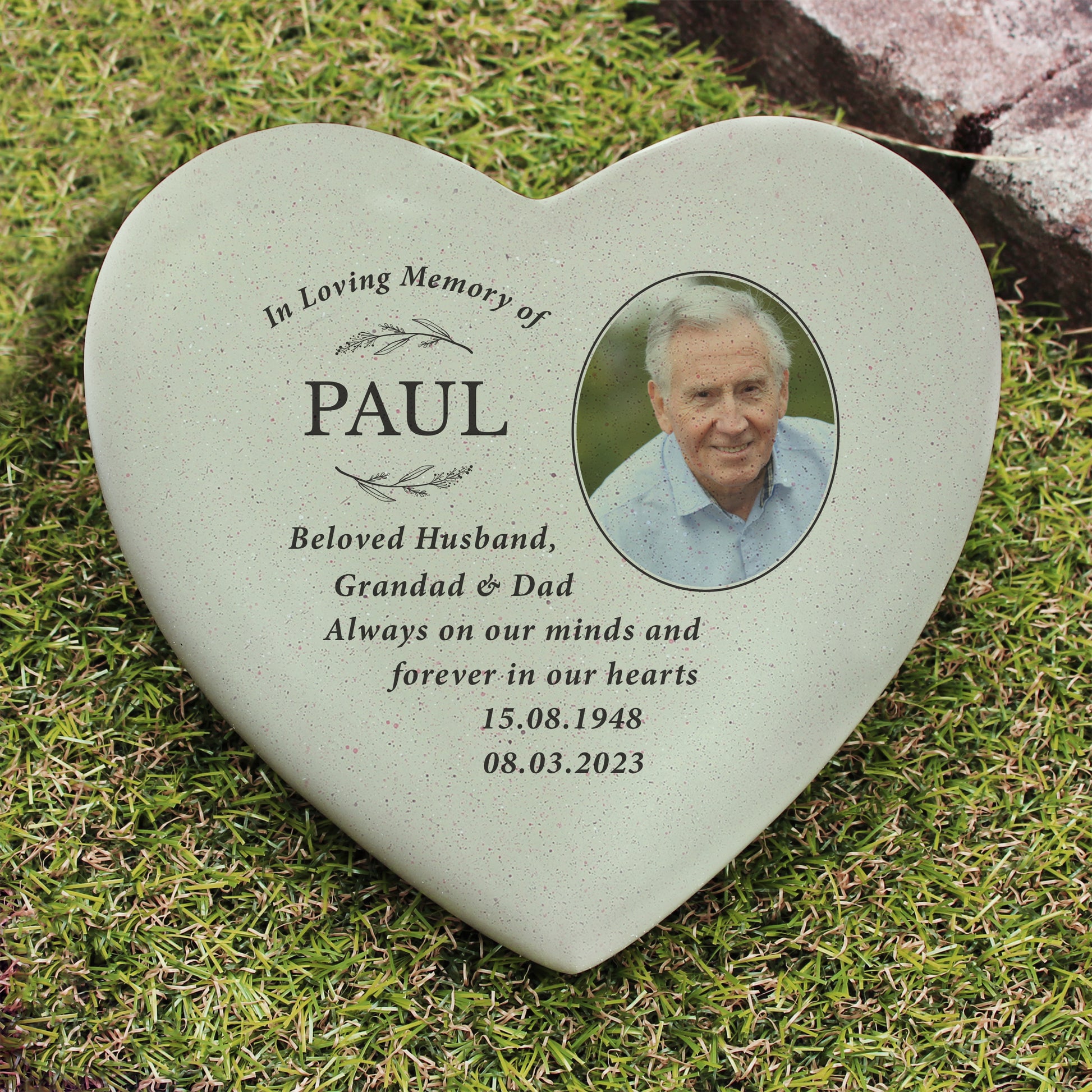 Personalised In Loving Memory Photo Upload Memorial Resin Heart from Heartfelt Gifts