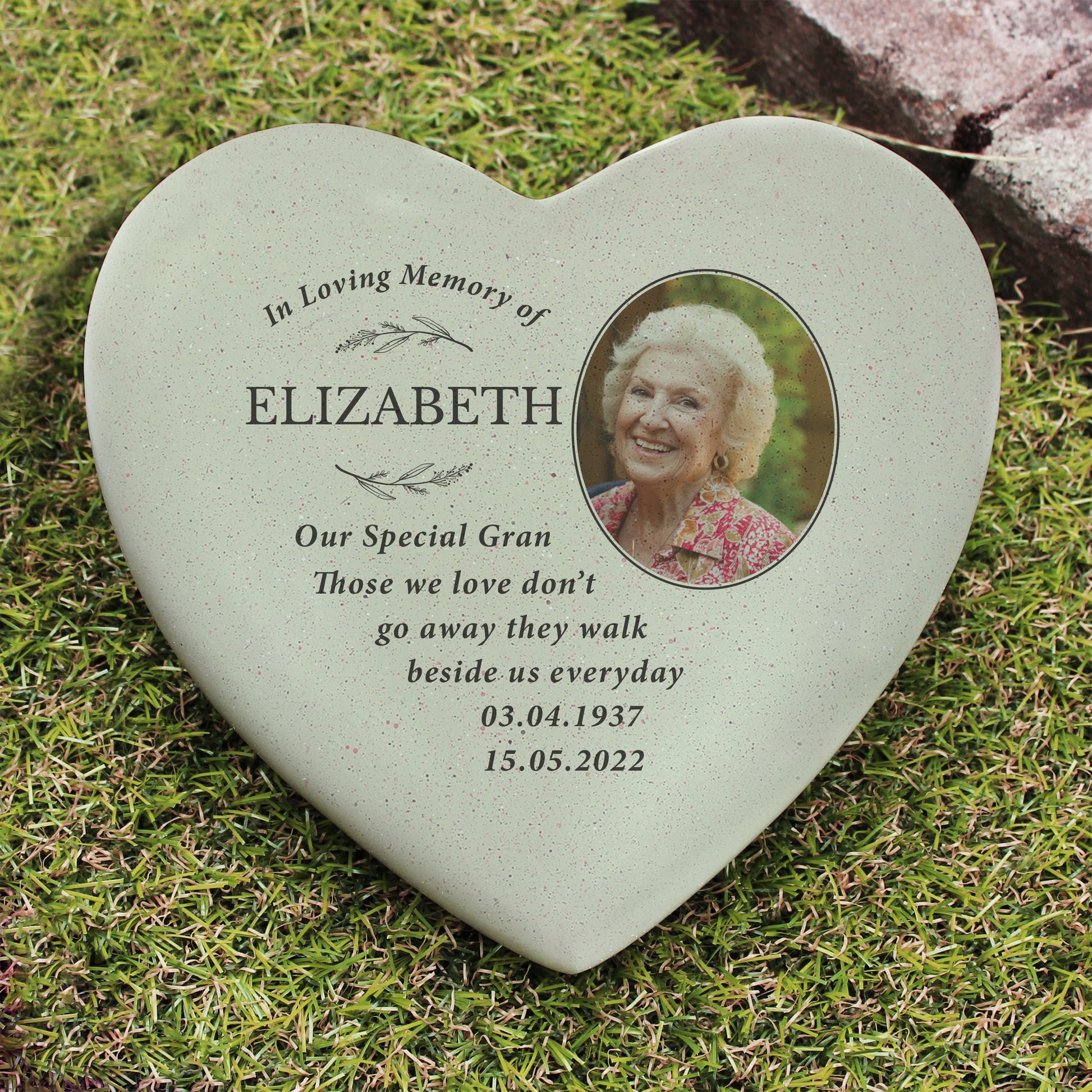 Personalised In Loving Memory Photo Upload Memorial Resin Heart - image 4