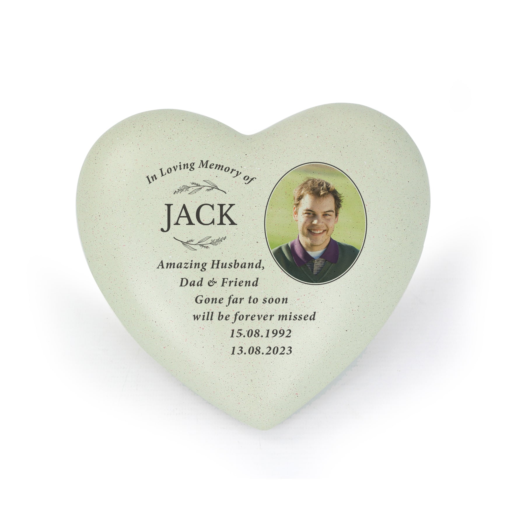 Personalised In Loving Memory Photo Upload Memorial Resin Heart - image 5