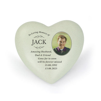 Personalised In Loving Memory Photo Upload Memorial Resin Heart - image 5