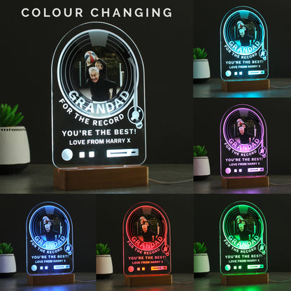 Personalised Record Photo Upload Wooden Based LED Light - image 2