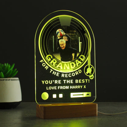 Personalised Record Photo Upload Wooden Based LED Light - image 7