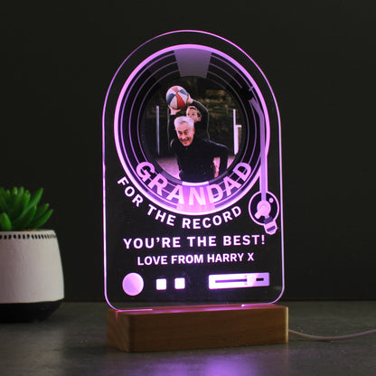 Personalised Record Photo Upload Wooden Based LED Light - image 8