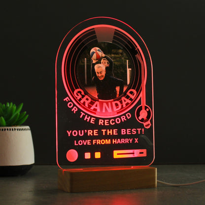Personalised Record Photo Upload Wooden Based LED Light - image 9