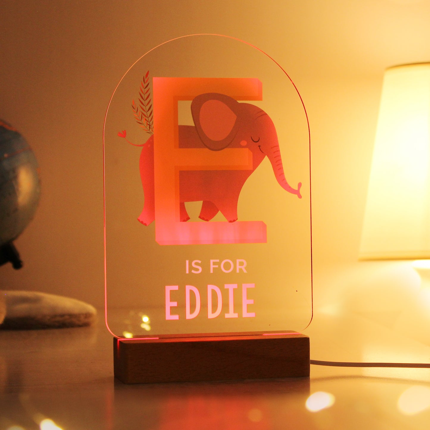 Personalised Animal Alphabet Wooden Based LED Light - image 12