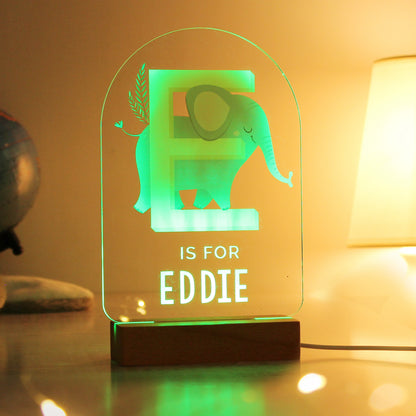 Personalised Animal Alphabet Wooden Based LED Light - image 6
