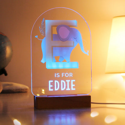 Personalised Animal Alphabet Wooden Based LED Light - image 7