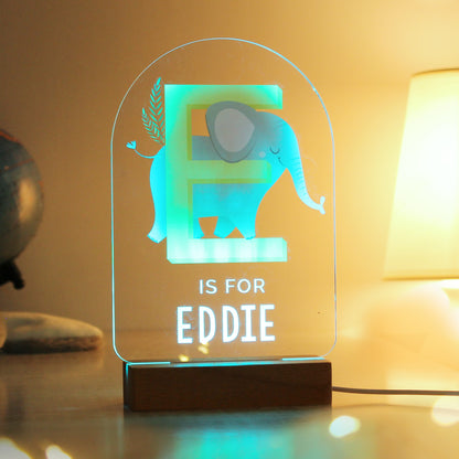 Personalised Animal Alphabet Wooden Based LED Light - image 8