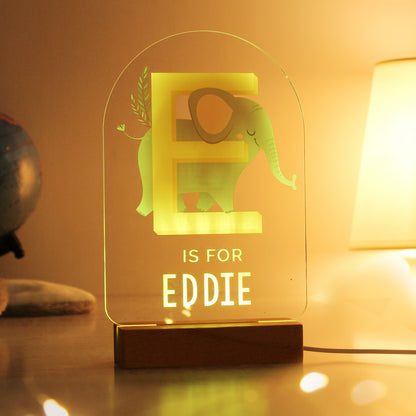 Personalised Animal Alphabet Wooden Based LED Light - image 10