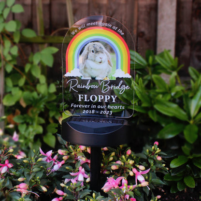Personalised Rainbow Bridge Pet Memorial Outdoor Solar Light from Heartfelt Gifts