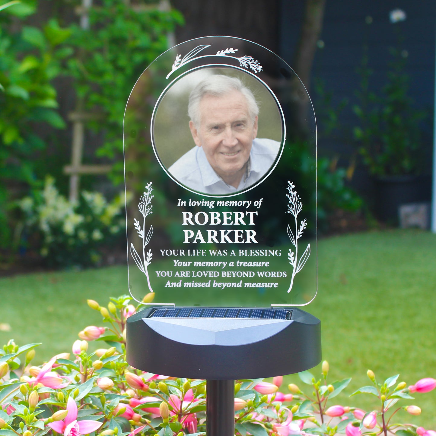 Personalised Memorial Photo Upload Outdoor Solar Light from Heartfelt Gifts