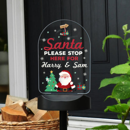Personalised Santa Stop Here Outdoor Solar Light - image 5