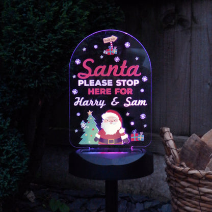 Personalised Santa Stop Here Outdoor Solar Light - image 7