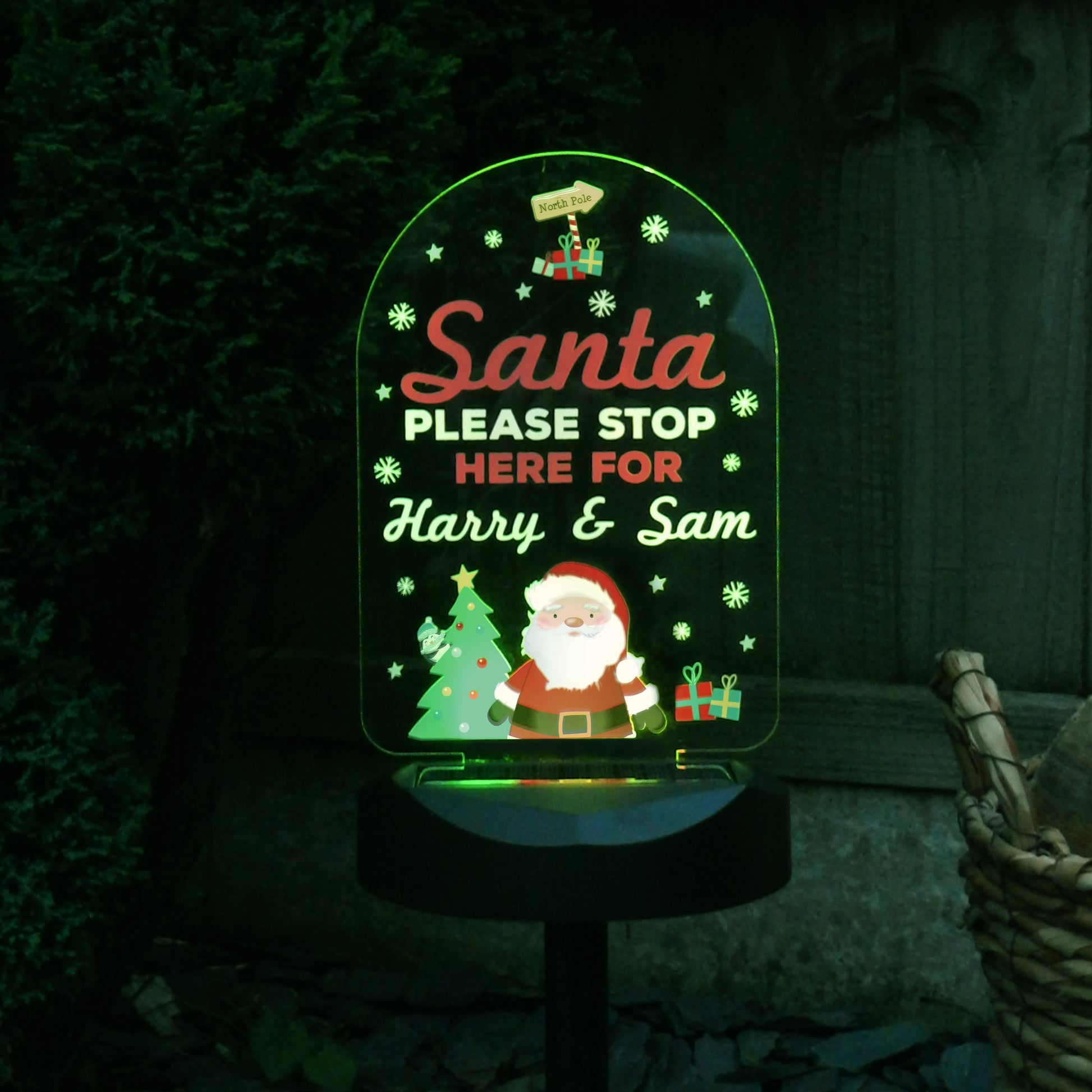 Personalised Santa Stop Here Outdoor Solar Light - image 8