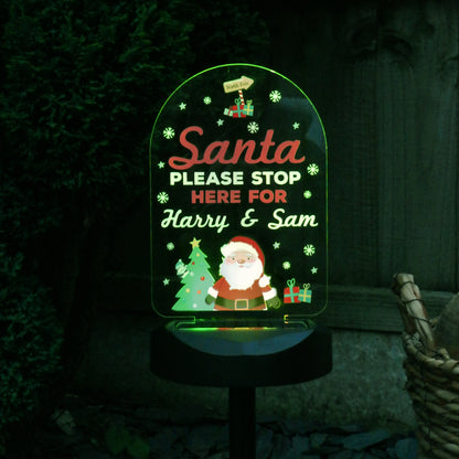 Personalised Santa Stop Here Outdoor Solar Light - image 8