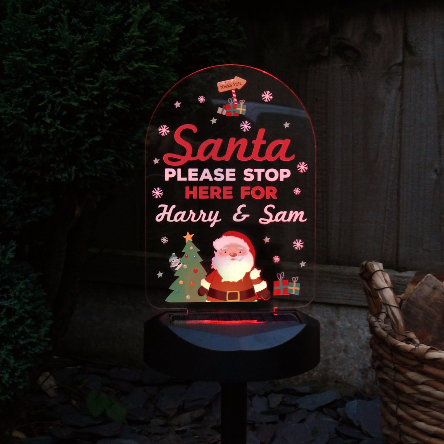 Personalised Santa Stop Here Outdoor Solar Light - image 9