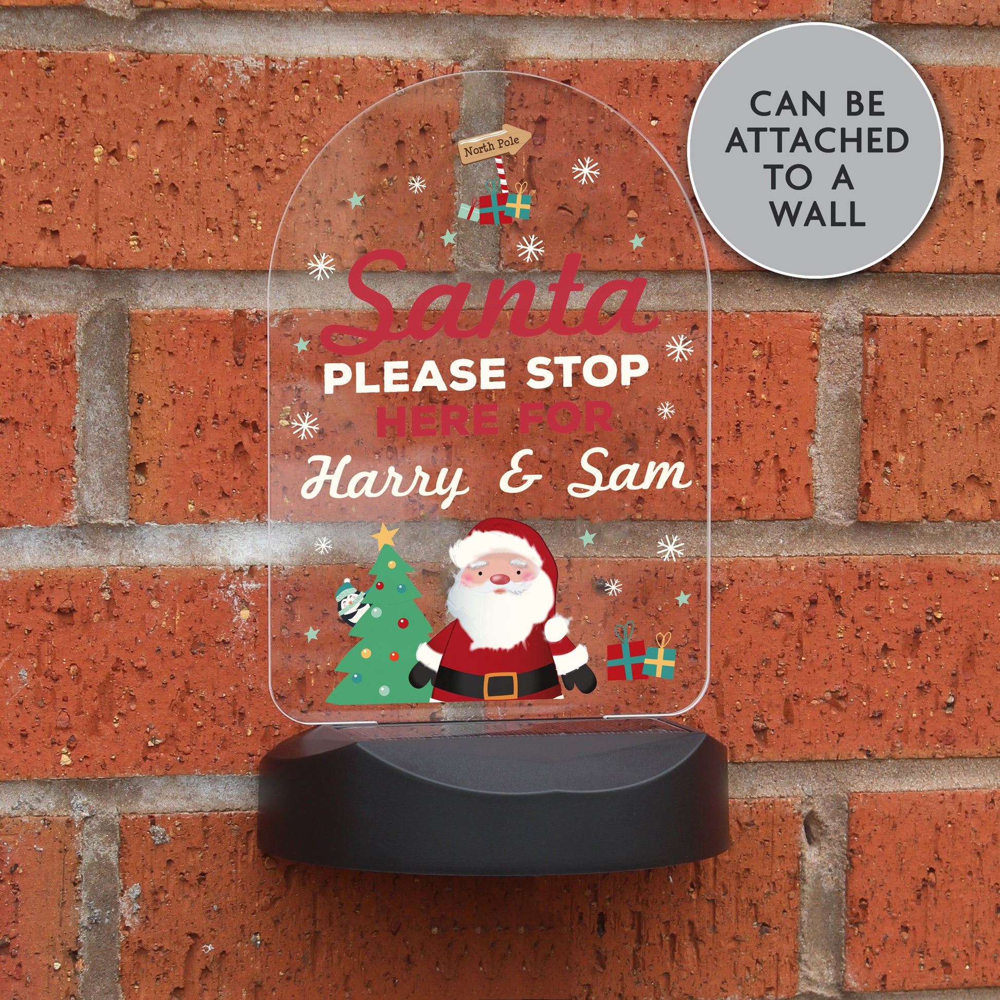Personalised Santa Stop Here Outdoor Solar Light - image 10