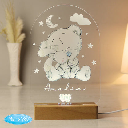 Personalised Tiny Tatty Teddy Wooden Based LED Light - image 9