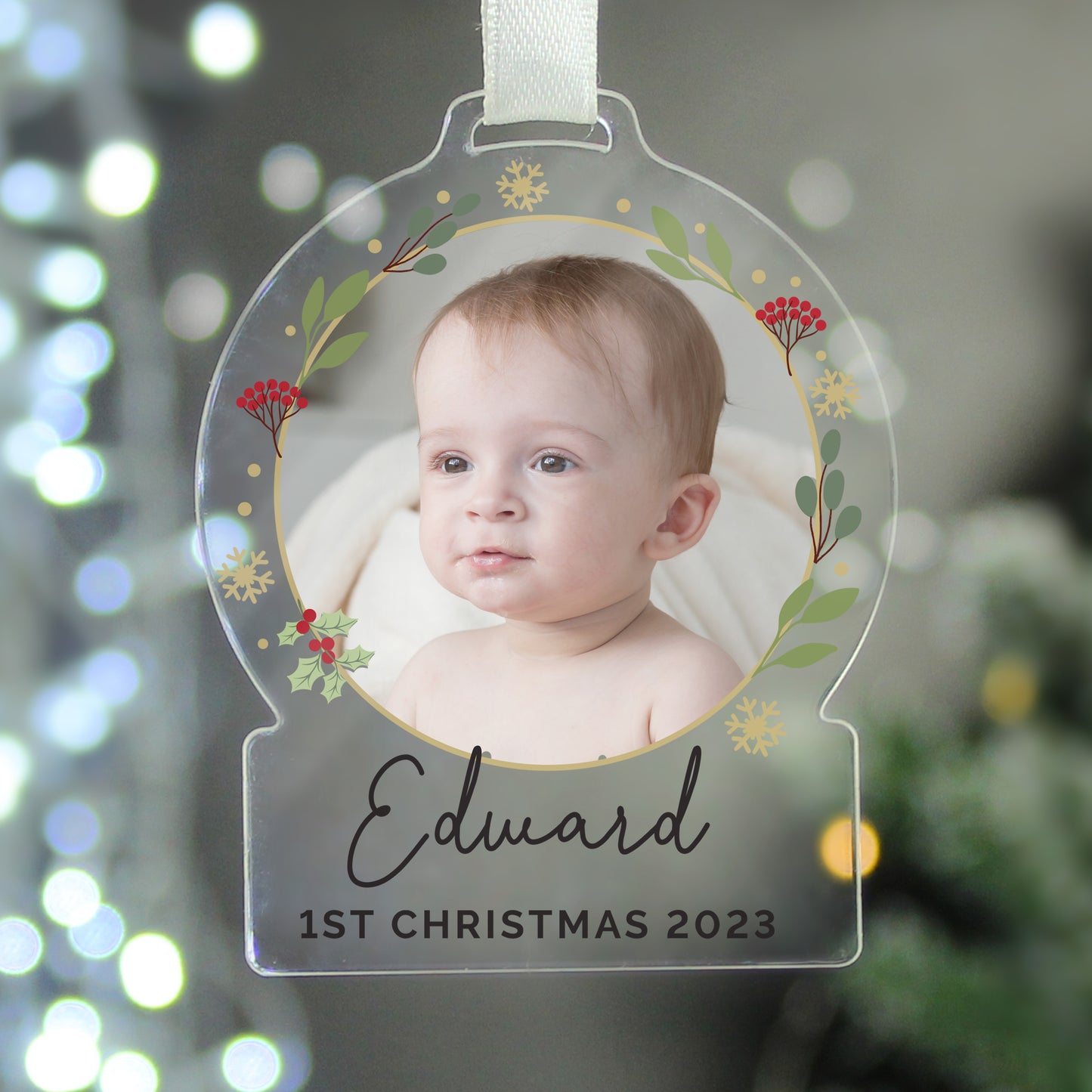 Personalised Photo Upload Acrylic Christmas Decoration - image 2