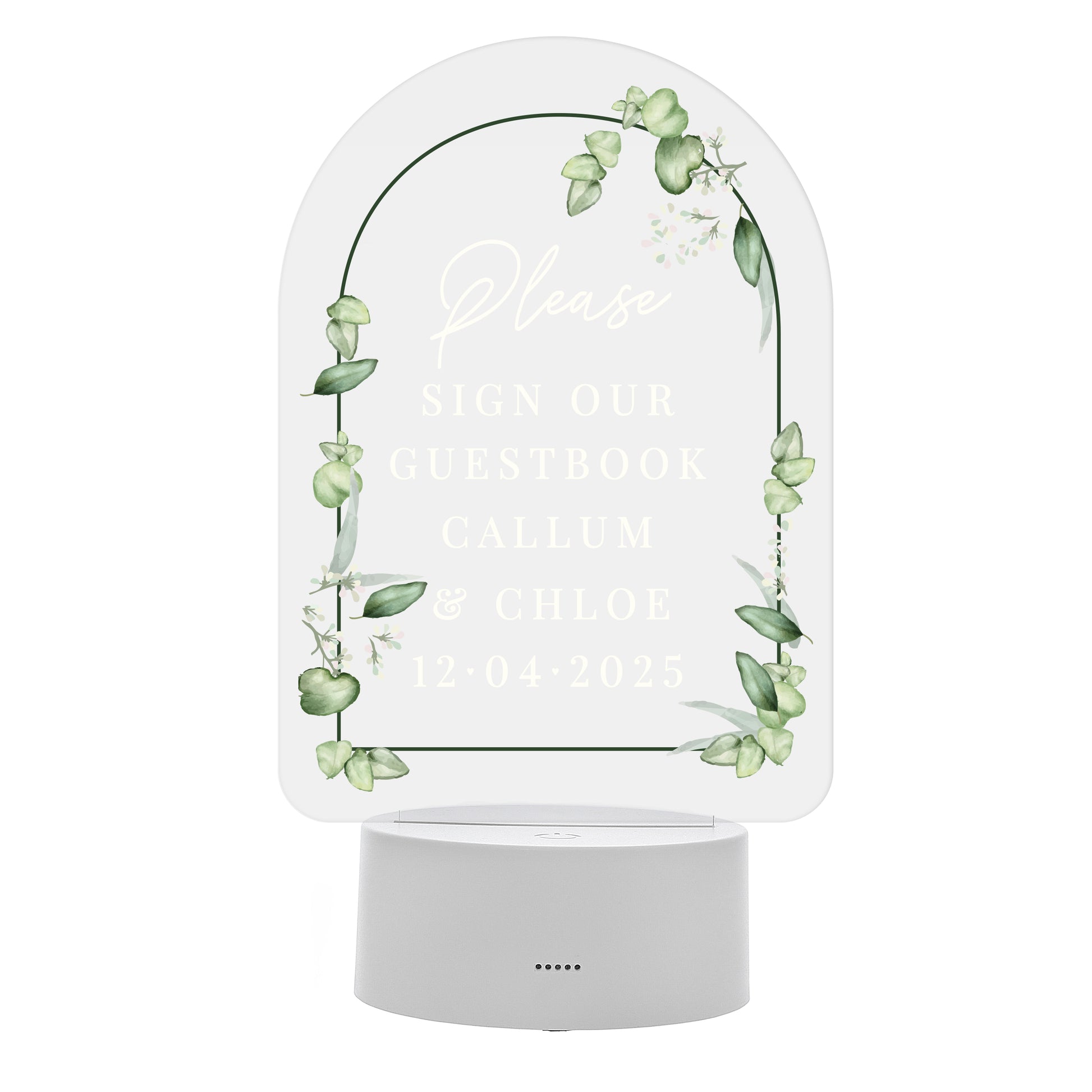 Personalised Botanical LED Colour Changing Wedding Sign - image 5