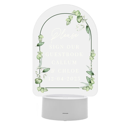 Personalised Botanical LED Colour Changing Wedding Sign - image 5