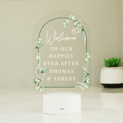 Personalised Botanical LED Colour Changing Wedding Sign - image 8