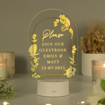Personalised Botanical LED Colour Changing Wedding Sign - image 10