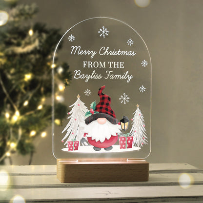Personalised Gonk Wooden Based LED Christmas Light from Heartfelt Gifts